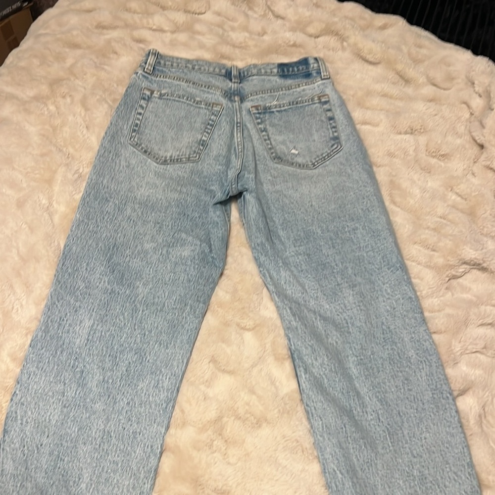 Abercrombie & Fitch The Dad High Rise Ripped Jeans 27/4 button fly - Picture 2 of 5